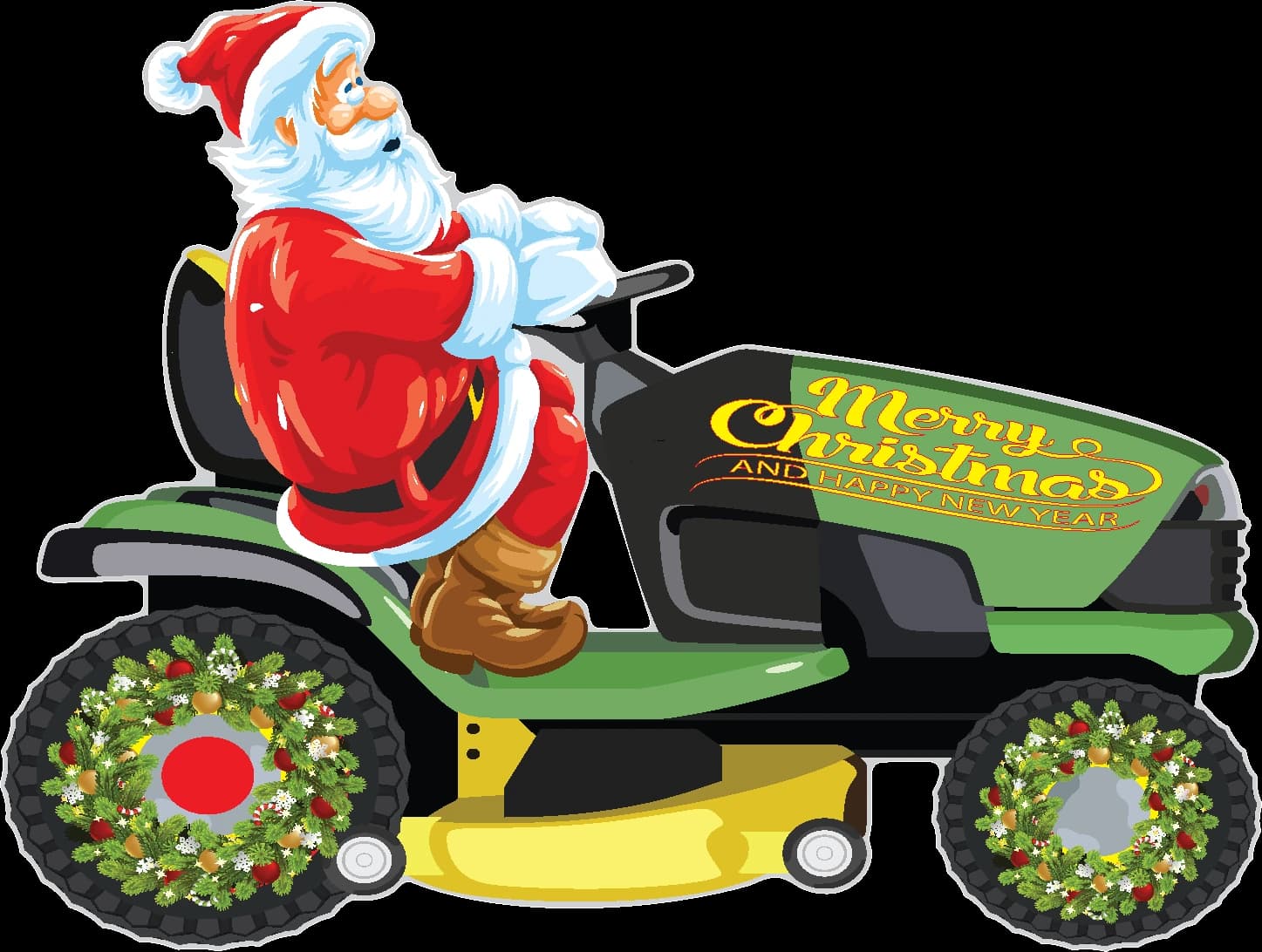 Mowing Santa